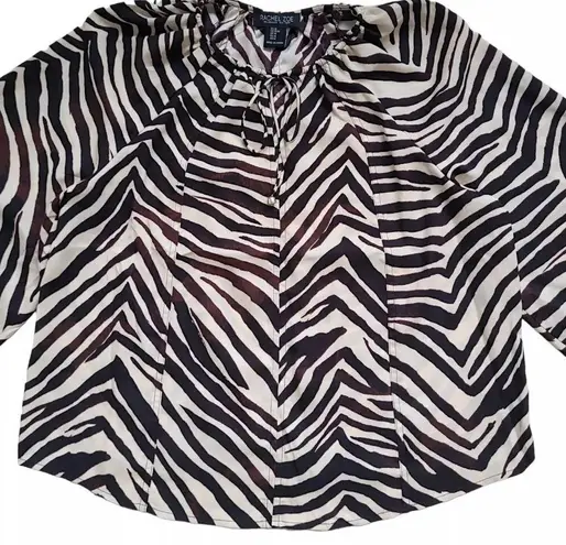 Rachel Zoe  Blouse Womens Medium Zebra Print Balloon Long Sleeve Top Boho