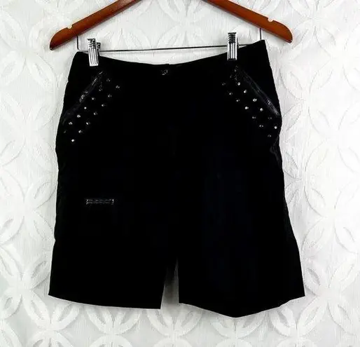 Bermuda Jamie Sadock Women Size 2  Black Studded Golf Shorts