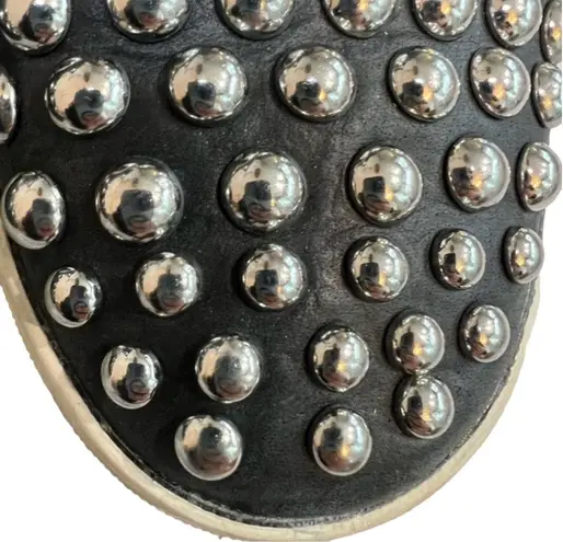 JSlides J/SLIDES black slip on sneakers with metal toe accents, size 8 EUC