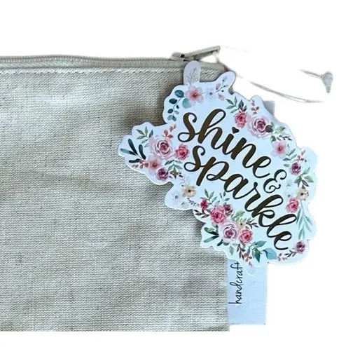 Sequin Cosmetic Bag Shine and Sparkle Travel 10.5x9 Evening Clutch NEW Pink