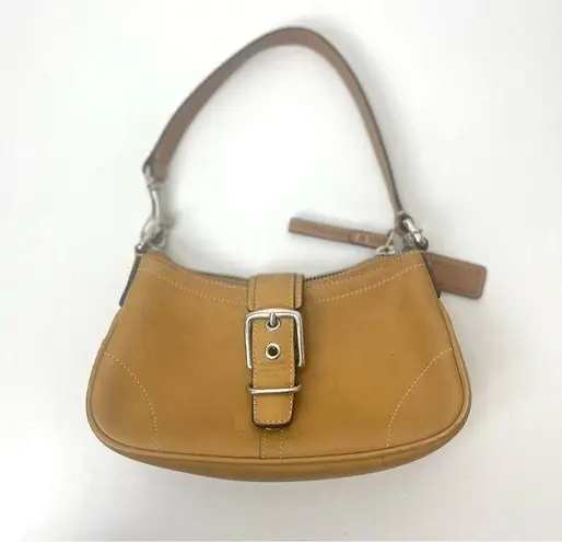 Coach Tan Genuine Leather Mini Shoulder bag Purse Soho hobo Vintage Y2k