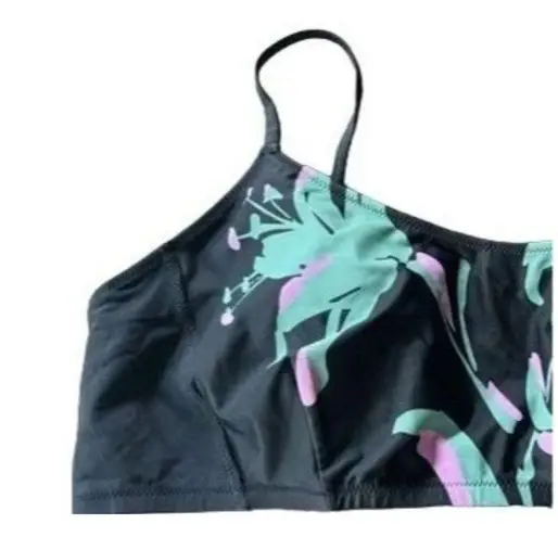 Tanya Taylor NWT Tropical Kaia Bikini Swim Top Adjustable Straps L Black Pink
