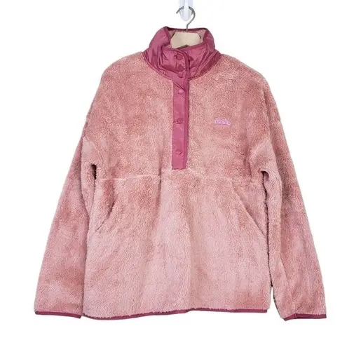 Spyder Womens L Cozy Quarter Snap Pullover in Misty Rose NEW