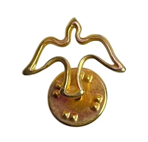 Vintage Gold Tone Flying Dove Lapel Hat Pin u