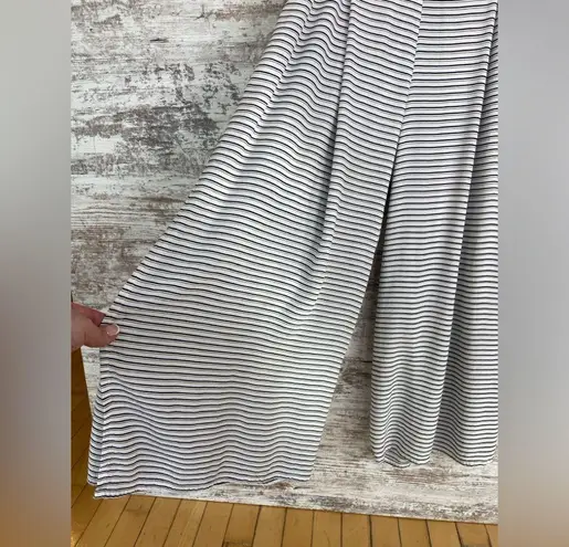 Faithfull the Brand Soleil Striped High Slit Wide Leg Pants White (Small) swim