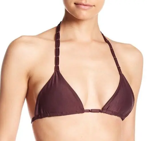 Mikoh new  ༄ Indies Macramé Sexy String Bikini Triangle Top ༄ Fringe Wine ༄ Small