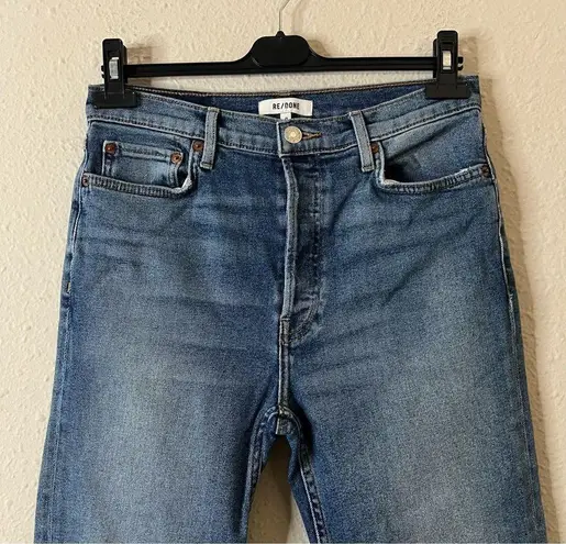 RE/DONE High Waisted Button Fly Debim Jeans Size 29 Medium Wash