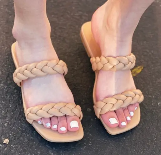 Soda Nude/natural vegan Leather Straps Sandal