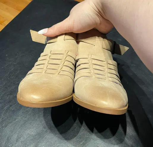 Caslon NWOT Nude Neutral Cutouts Breatheable All LEATHER Laser perforated Cutoffs Ankle Booties