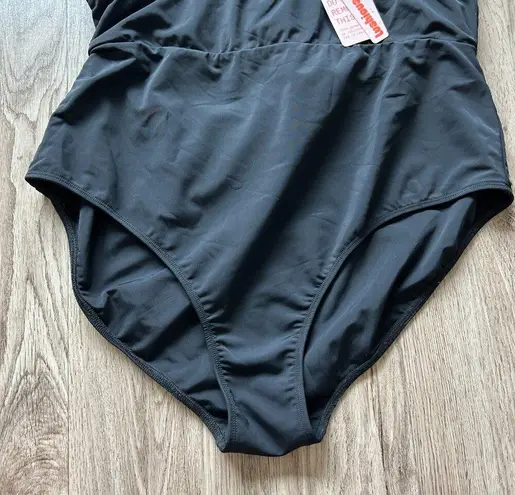 Lushious Disco One Piece Large Chest Swim Suit Black Size Splendid (2X) NWT