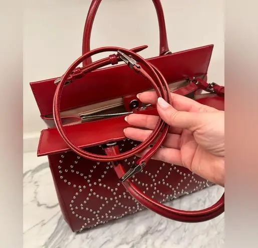 Alaïa Red Leather Studded Top Handle Bag – AUTHENTIC