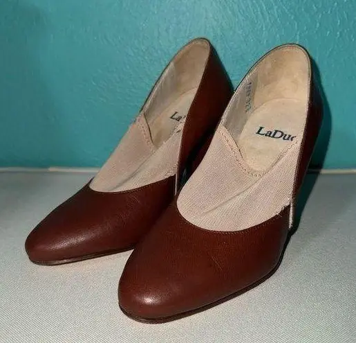 LaDuca 1869 Dance Ballroom Character shoes heels Sz 32.5 Brown