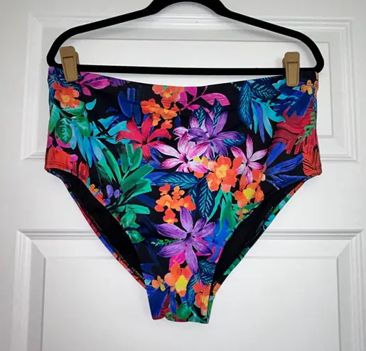 Swimsuit For All Swimsuits For All Tropical Floral Print High Waist Swimsuit Bottoms 