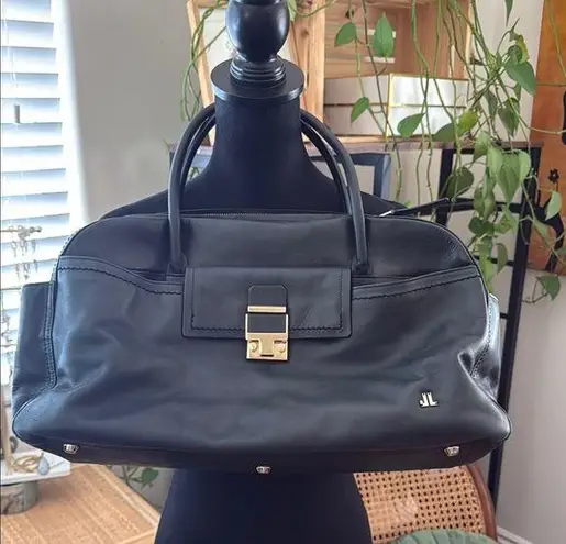 Lanvin JL Black Leather East West Bowling Bag Purse