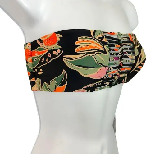 Stone Fox Swim Inez Bikini Bandeau Top in Rainbow Jungle NWT Size Small
