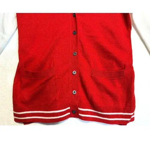 So Perfectly Soft Perfectly You Red & White Varsity Style Cardigan Y2K Preppy L Size L
