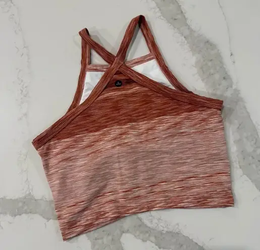 prAna Blazing Star Bralette Womens Small AutumnStripe Padded HighNeck Activewear