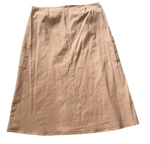 Monroe & Main Y2K Plus Size Brown Stretch Urban Alt Hippie Midi Cargo Skirt