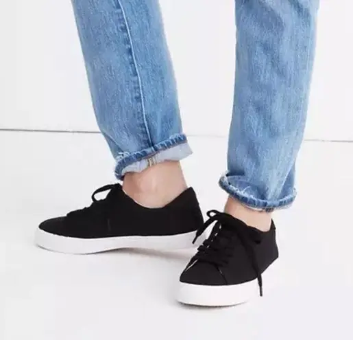 Madewell NEW  Sidewalk Low Top Canvas Sneaker Black 8.5 Cloudlift