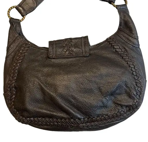 wilson's leather Wilson’s Brown Pebble Leather Hobo Shoulder Bag