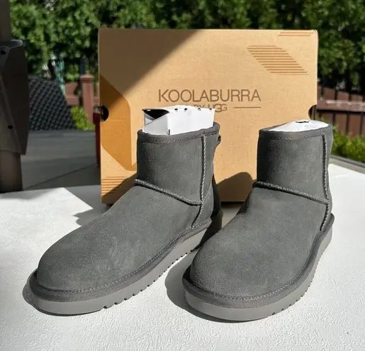 UGG Koolaburra by  Short Gray Suede Boots Size 5 Women’s Shearling Lined with Box