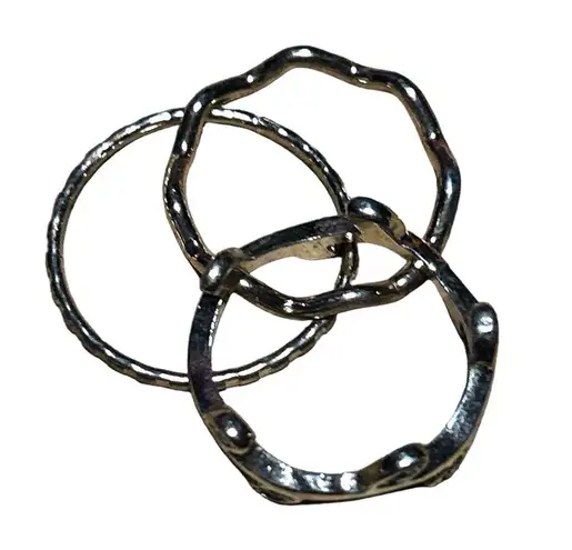 Women's Unbranded Silver Tone Organic Wavy Rings Set