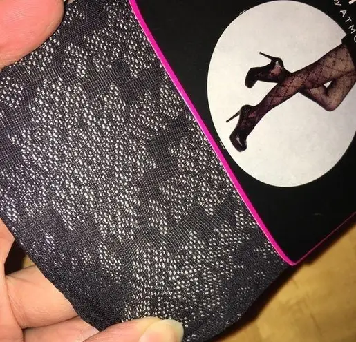 Atmosphere Black Floral Patterned Fashion Tights, Size S