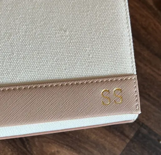 TDE White and Rose Small Canvas Top Handle bag