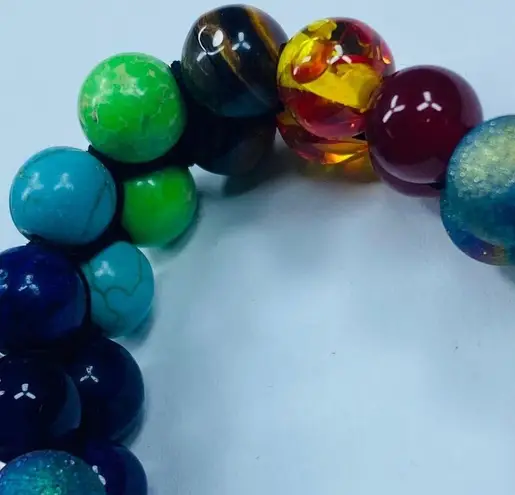 Sliding Knot Bracelet Multicolor Beaded Women or Men