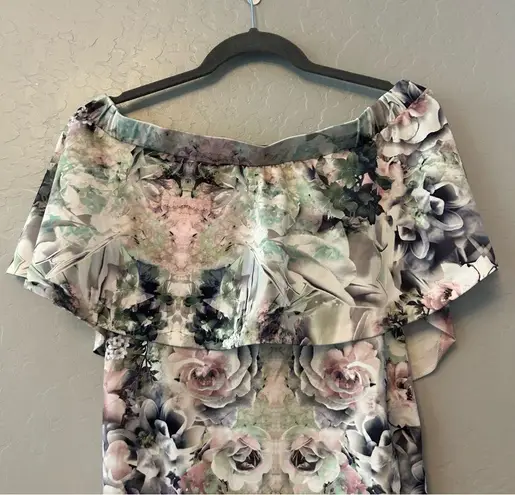 Ripe a pea in the pod maternity floral off the shoulder dress size medium White