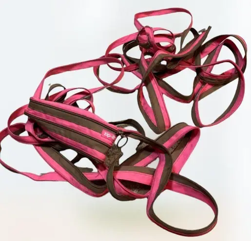 Zip it Pink and Brown Crossbody Bag School, 2000s core Y2k