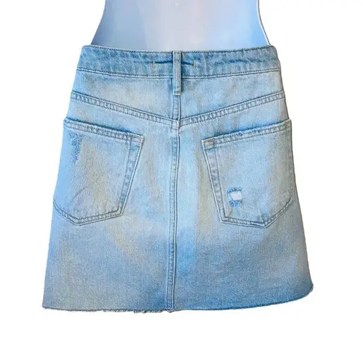 We The Free  Free People button fly distressed denim skirt