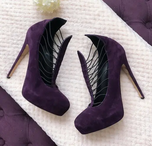 Brian Atwood BIAN ATWOOD PURPLE SUEDE BOOTIES (MADE IN ITALY) SIZE 10