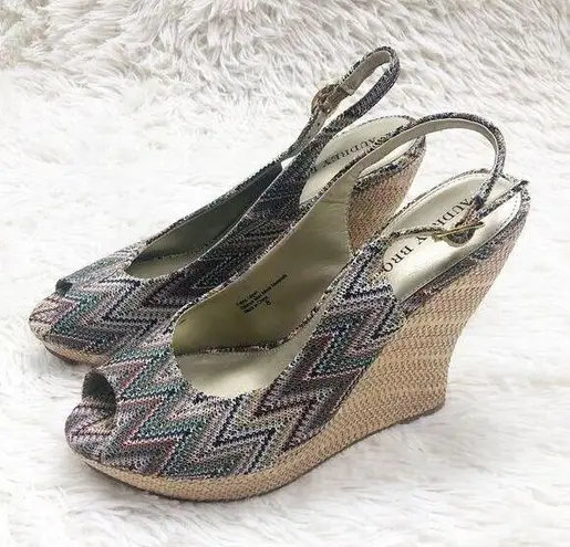 Audrey Brooke  Multi Colored Wedge Heels Size 8