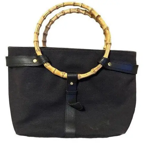 Ralph Lauren Lauren  Black Bamboo Handle Handbag