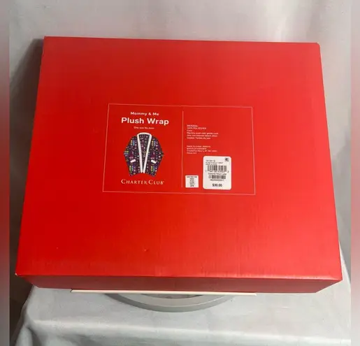 Charter Club Mommy & Me Adult Plush Wrap Christmas Holiday Fleece Wrap One Size