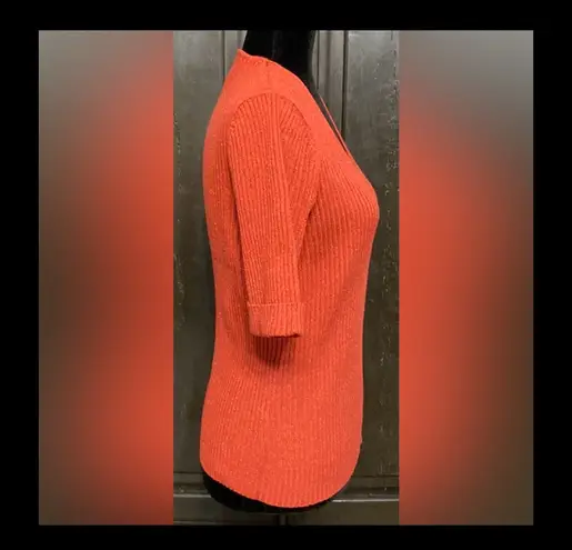 Kathy Lee shortsleeved red brick metallic sweater - Size Medium
