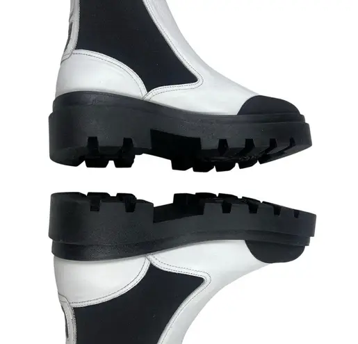 Fly London Black and White Chelsea Ankle Booties