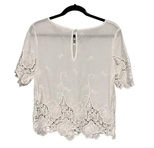 Allison Collection New York Cotton Embroidered Blouse, Sz M Size M