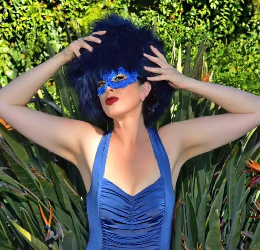 Head Faux navy blue fur Boa piece