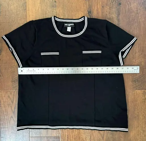 Karl Lagerfeld short sleeve knit top, size XL