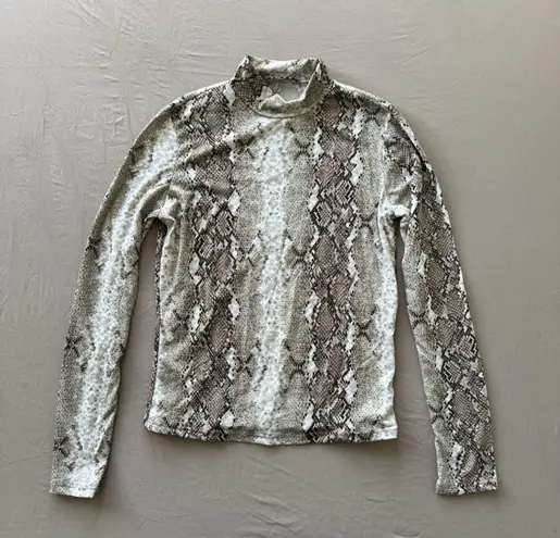 Bloomingdales FORE Snake Print Mock-Neck Top