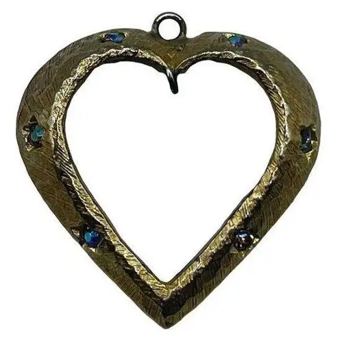 VTG Weiss Heart Pendant (Missing center heart) Gold Tone Rhinestones