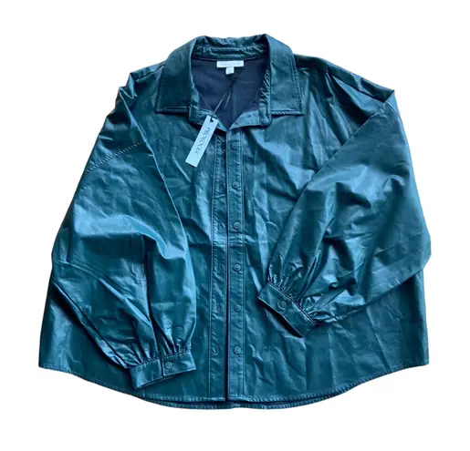 Prologue Emerald Green Faux Leather Shacket Jacket š„
