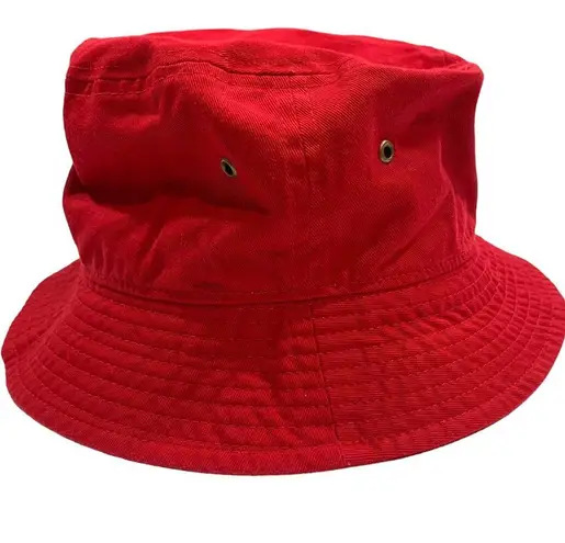 Hand Painted Heart Cherries Red Bucket Hat