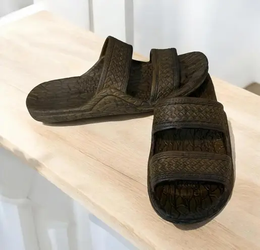 Pali Hawaii Women's Sandal Sz 8 Classic Jandal Slides Golden Brown Beach Slip On