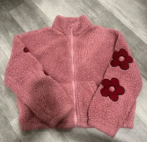 PacSun Flower Teddy Sherpa Jacket