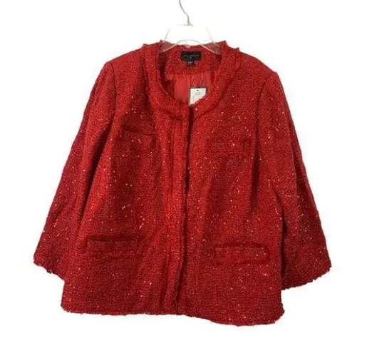 Investments II Women’s Sparkling Red Jacket Size 20W