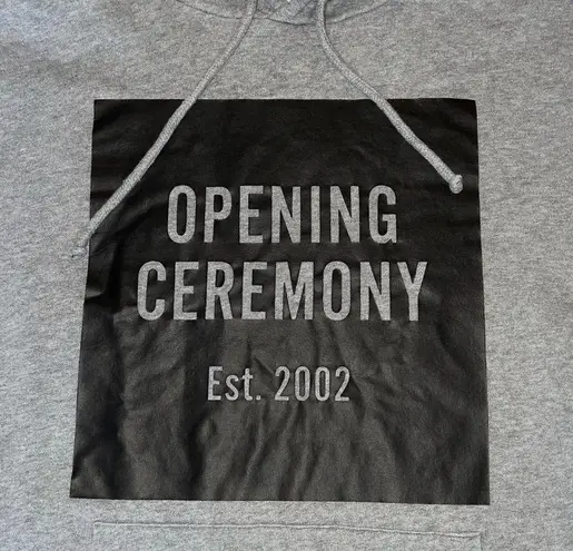 Opening Ceremony Grey Torch Unisex Box Logo Hoodie Pullover Sweatshirt Size XS