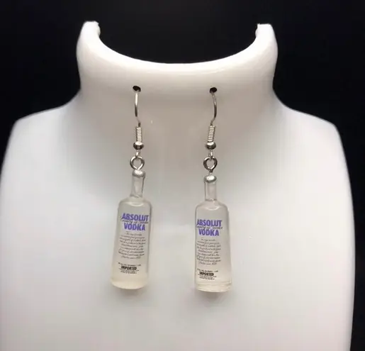 Handmade Absolute Vodka Bottle Earrings